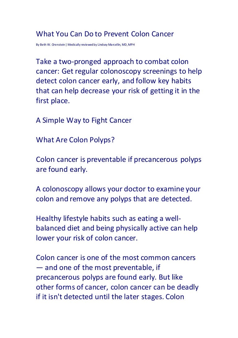 Watch What You Can Do to Prevent Colon Cancer video Watch What You Can Do to Prevent Colon Cancer video